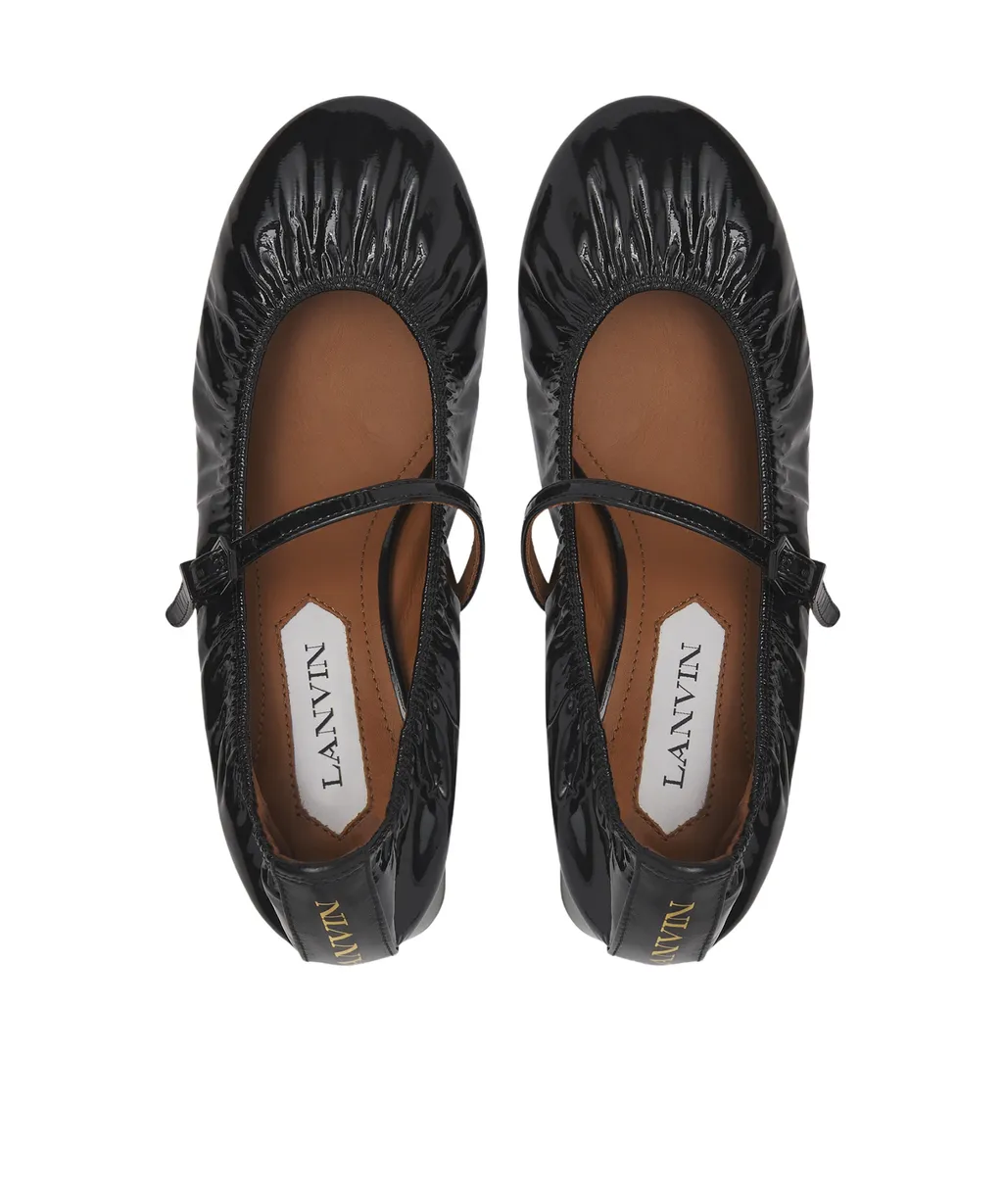 Wedge-Heel Buckle-Strap Ballerinas