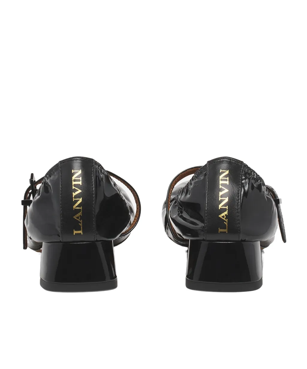 Wedge-Heel Buckle-Strap Ballerinas