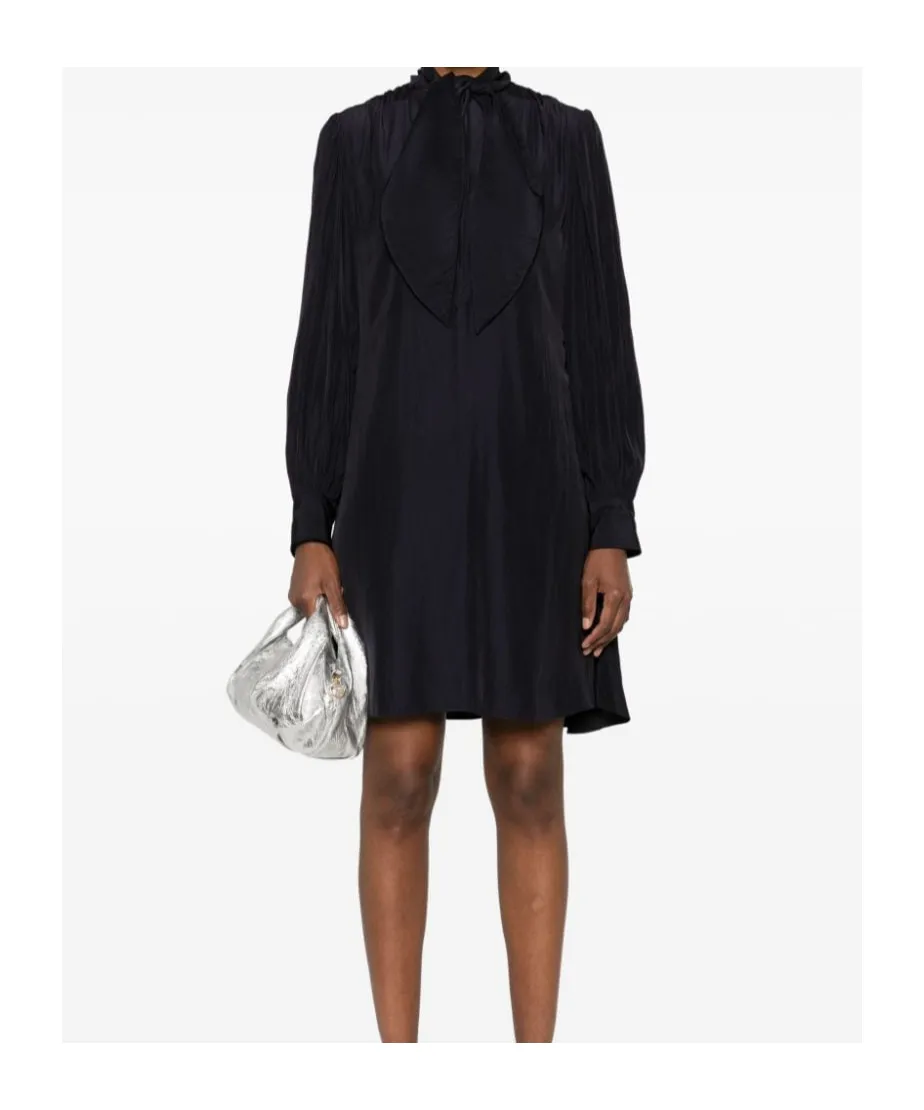 Keyhole Neck Draped Mini Dress
