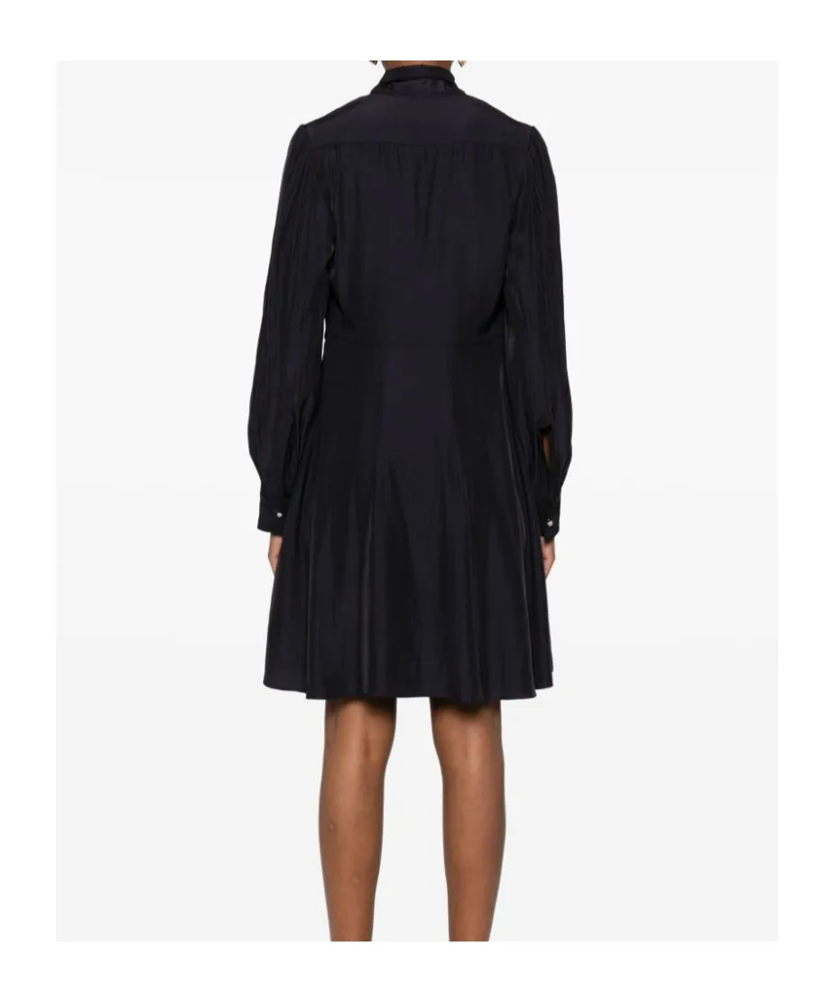 Keyhole Neck Draped Mini Dress