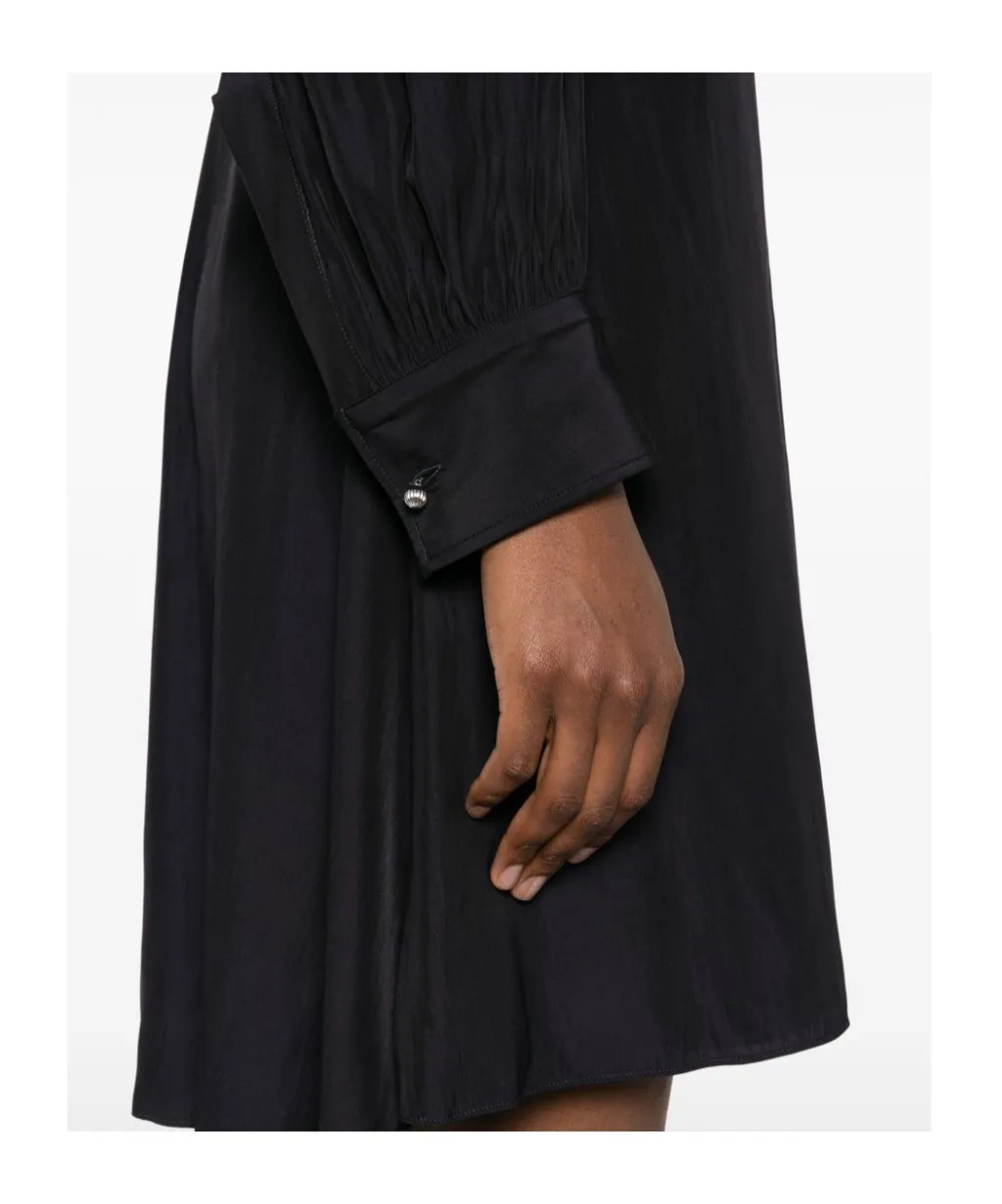 Keyhole Neck Draped Mini Dress