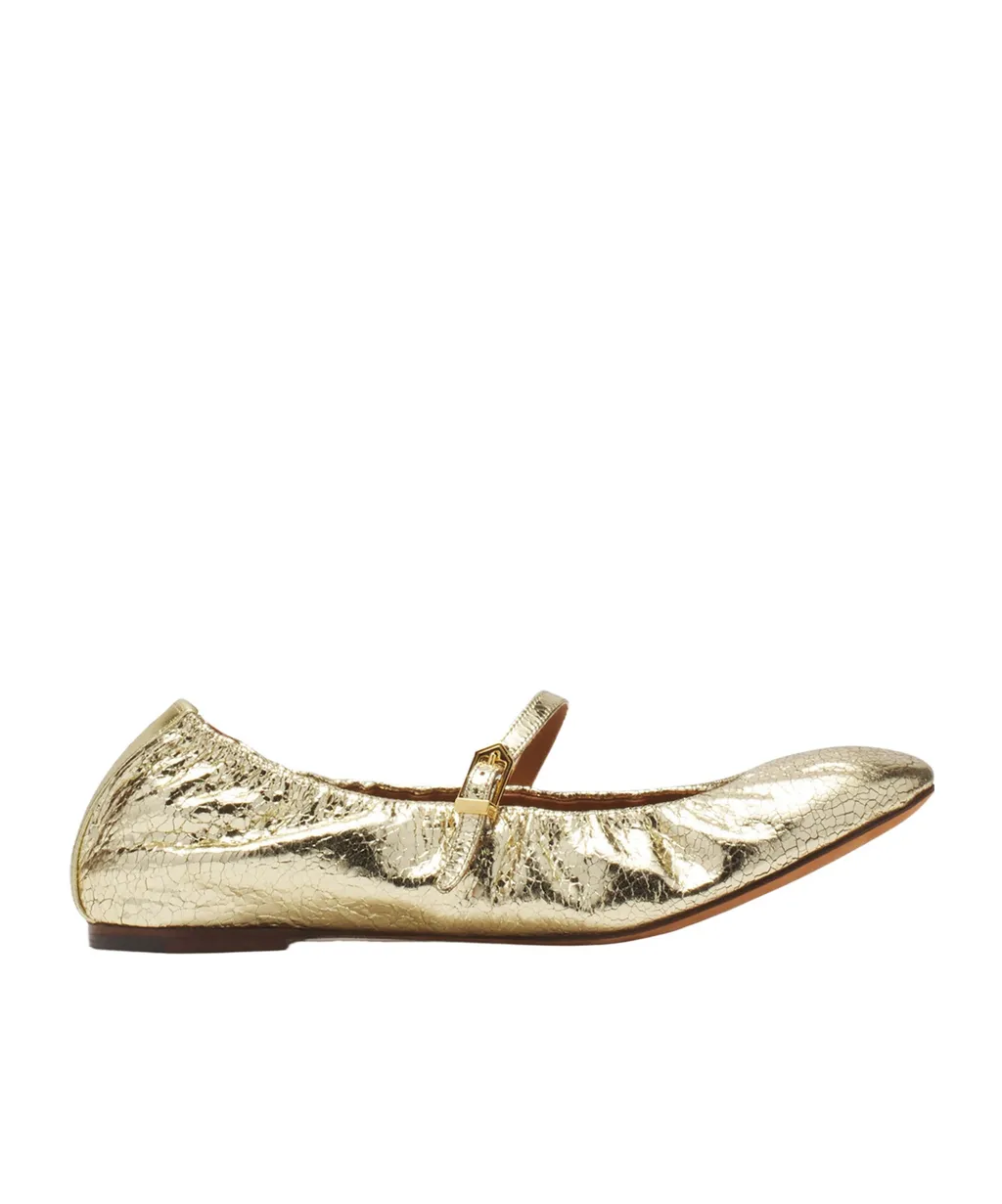 Logo-Tag Cracked Ballerinas