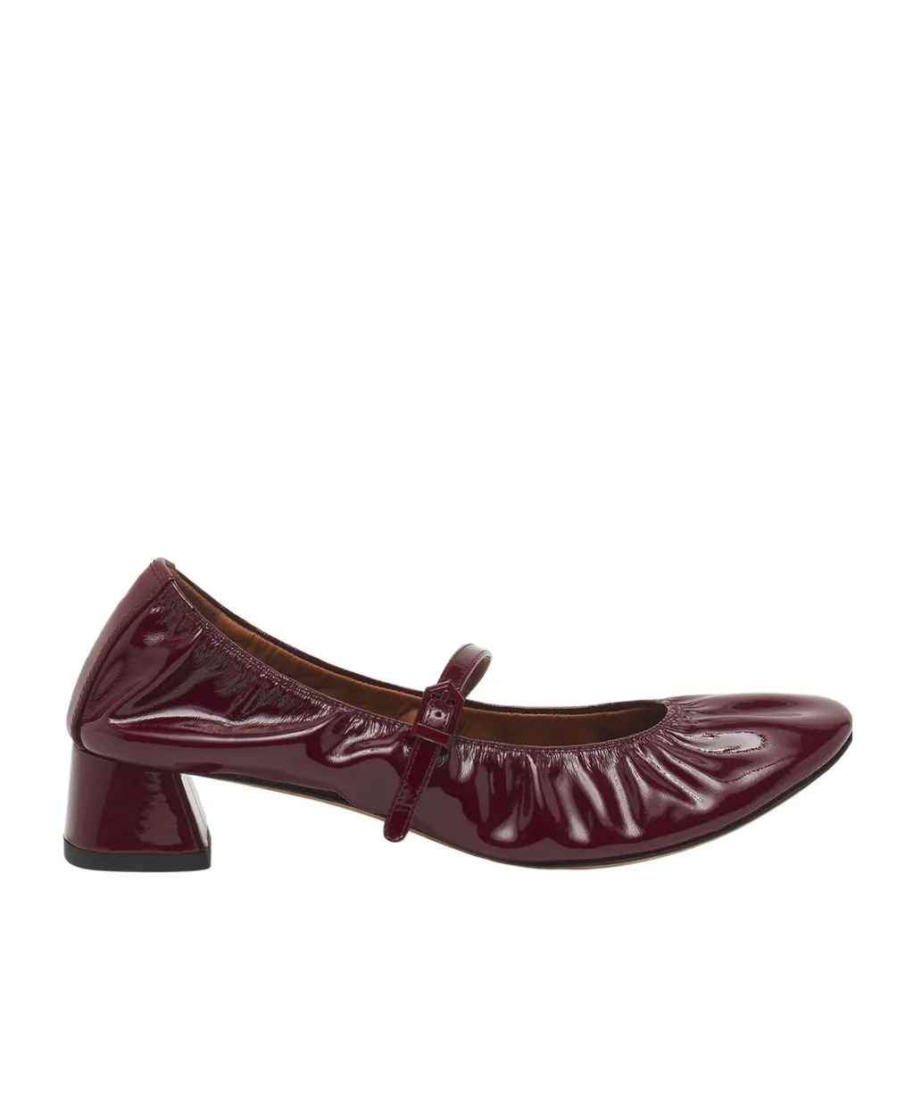Wedge-Heel Buckle-Strap Ballerinas