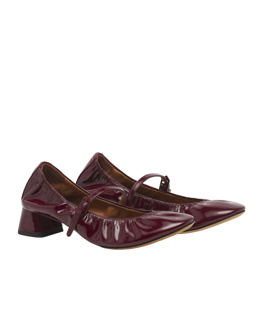 Wedge-Heel Buckle-Strap Ballerinas