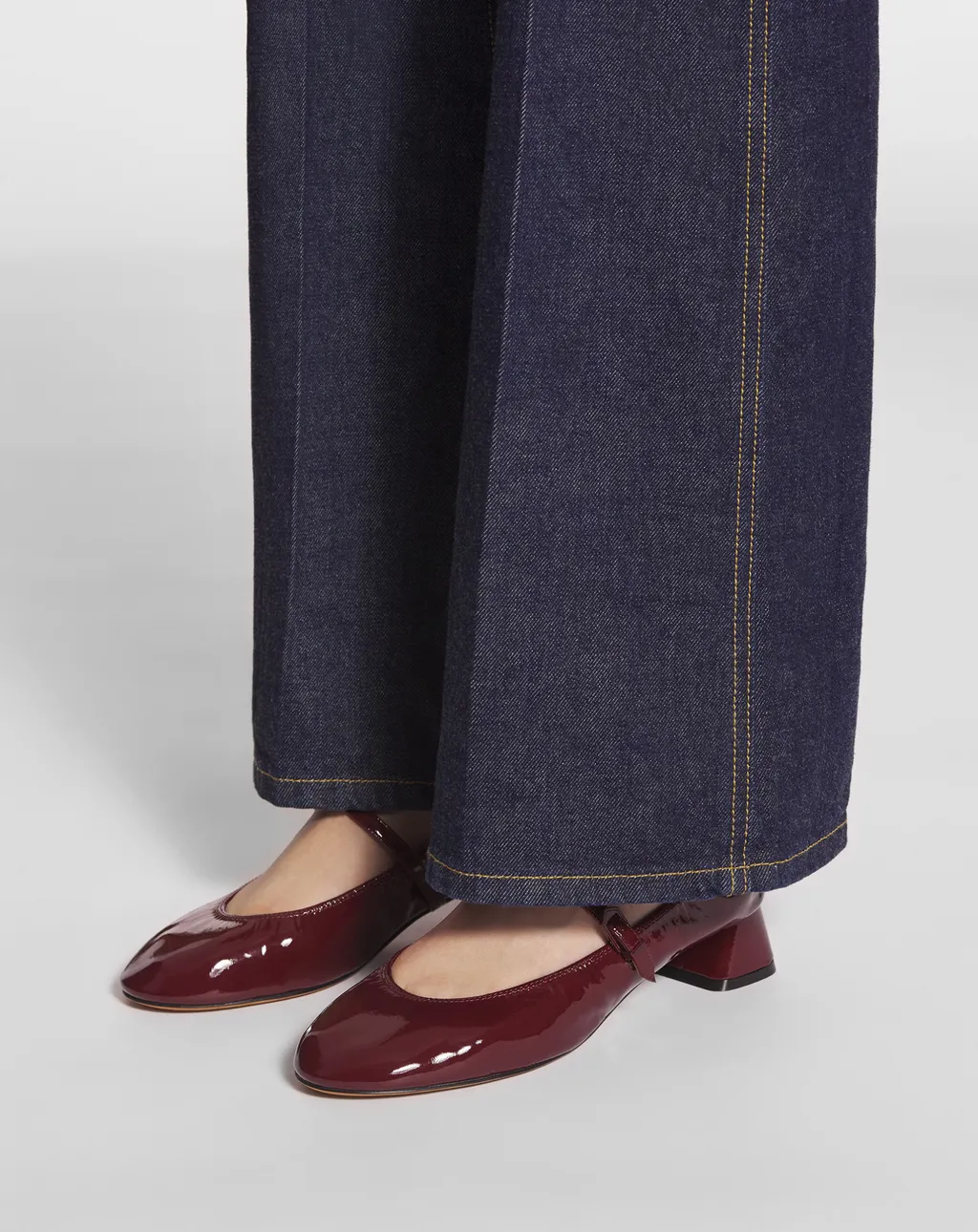 Wedge-Heel Buckle-Strap Ballerinas