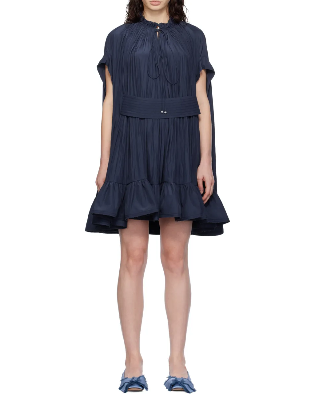 Ruffled Belted Mini Dress