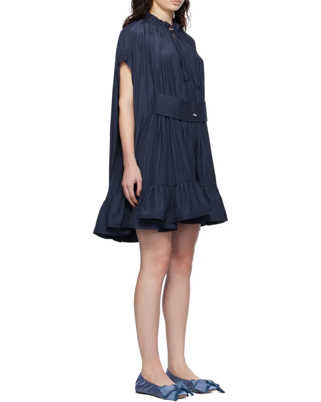 Ruffled Belted Mini Dress