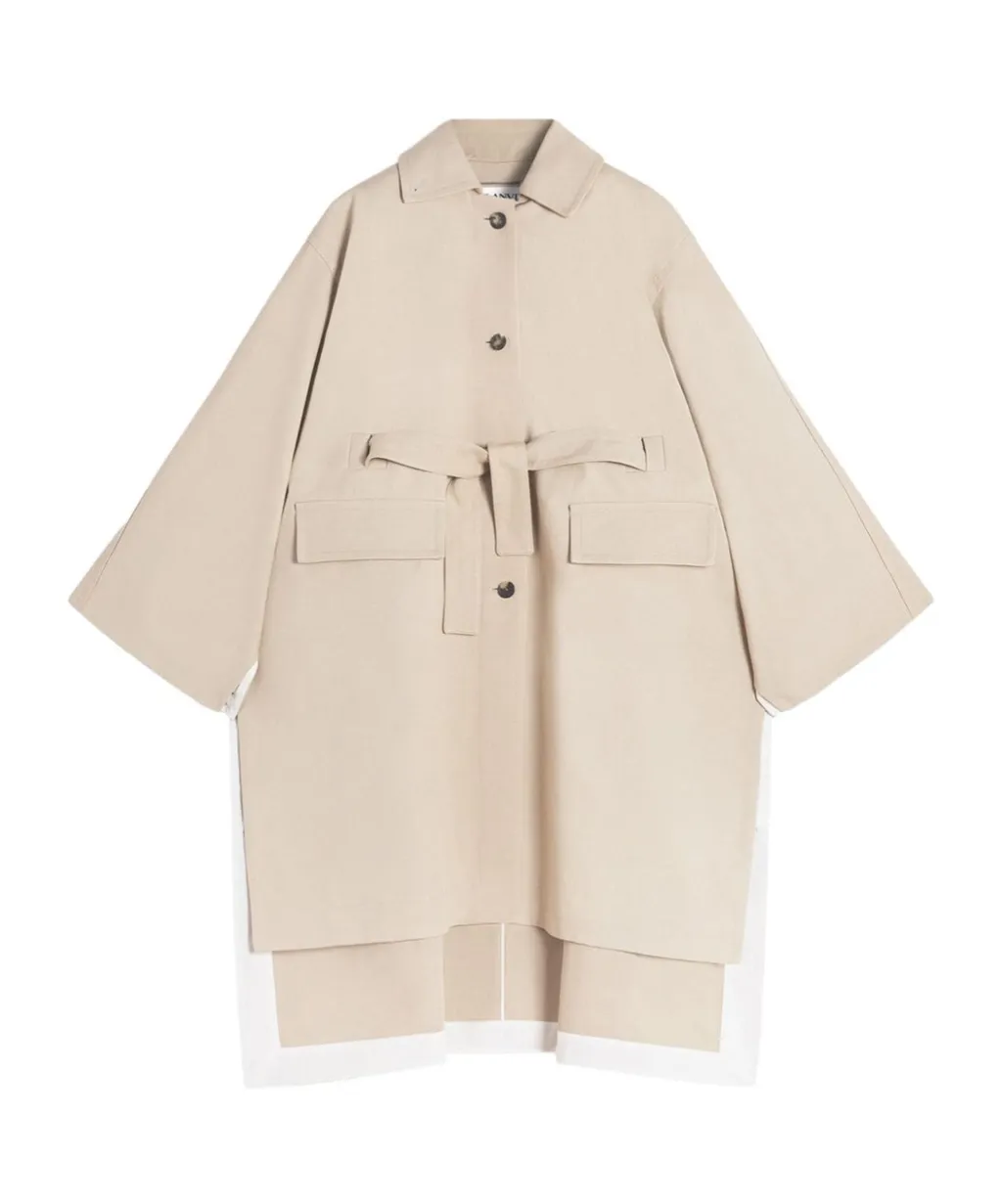 Spread-Collar Coat