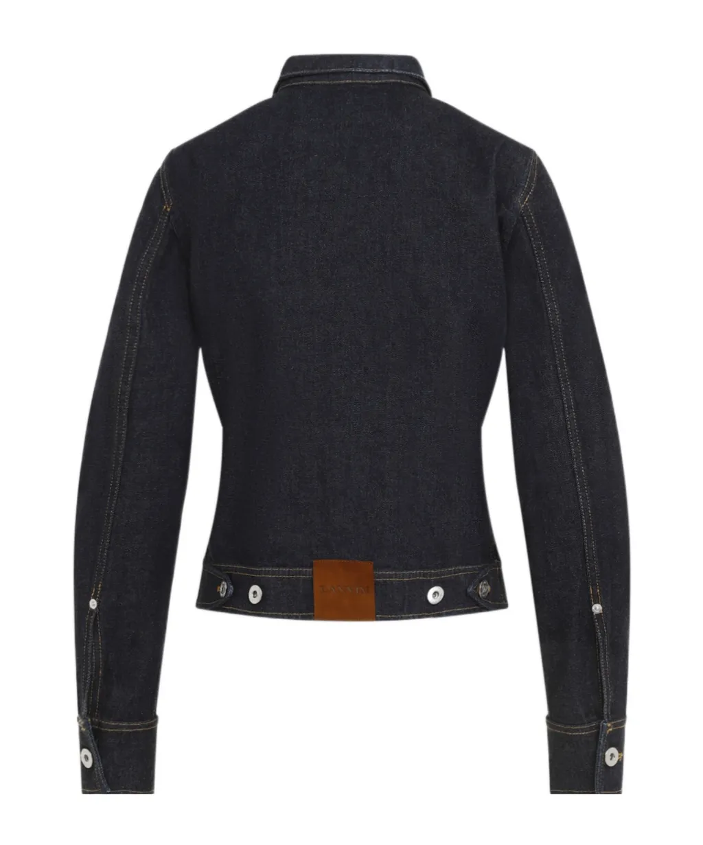 Contrast Stitched Buttoned Jacket