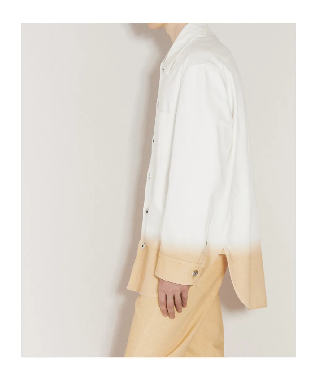 Gradient Effect Curved Hem Shirt