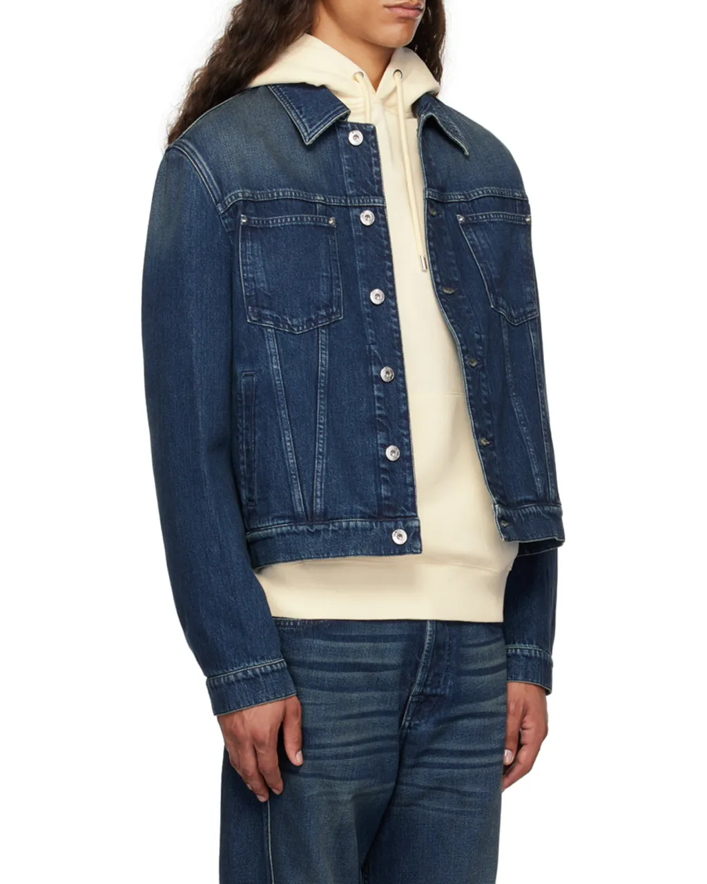 Lapel Long-Sleeved Denim Coat