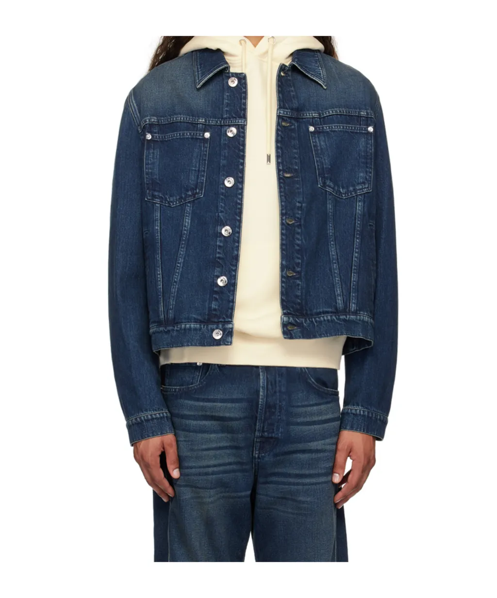 Lapel Long-Sleeved Denim Coat