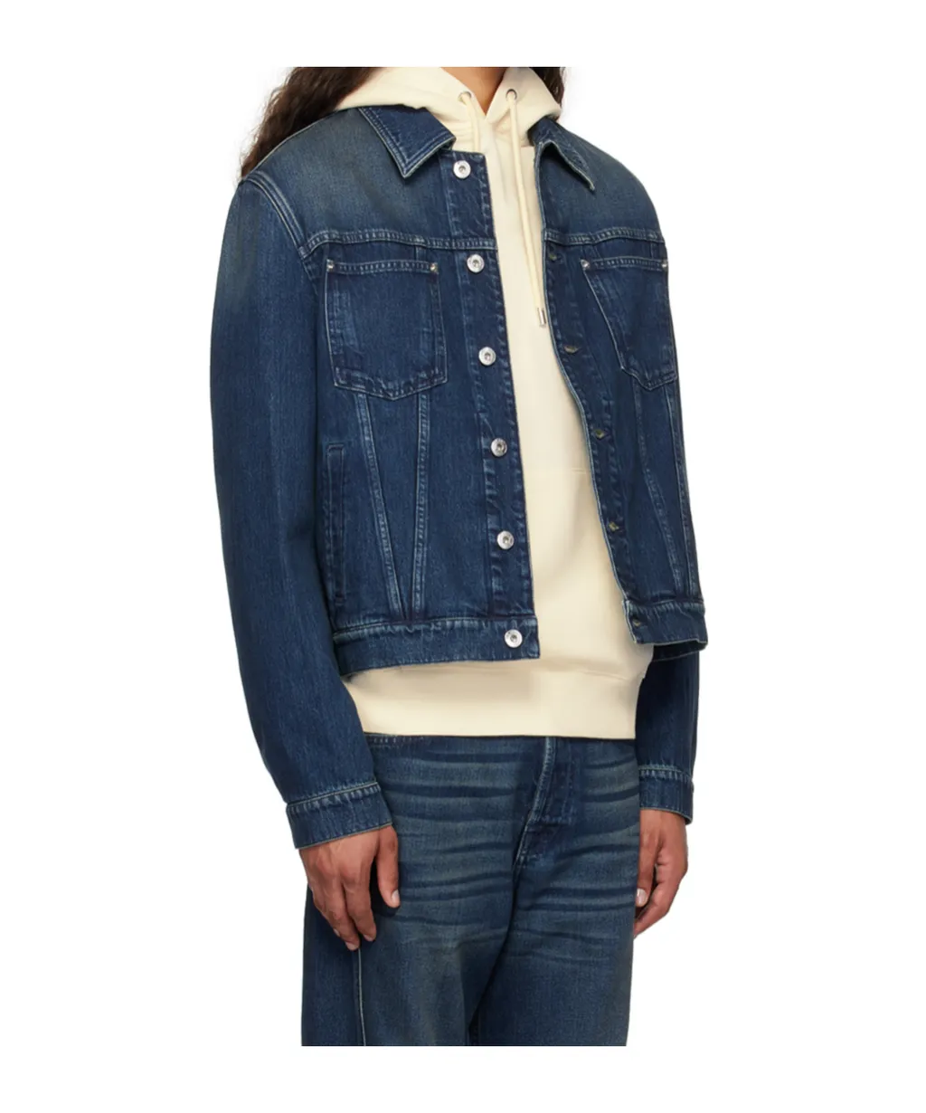 Lapel Long-Sleeved Denim Coat