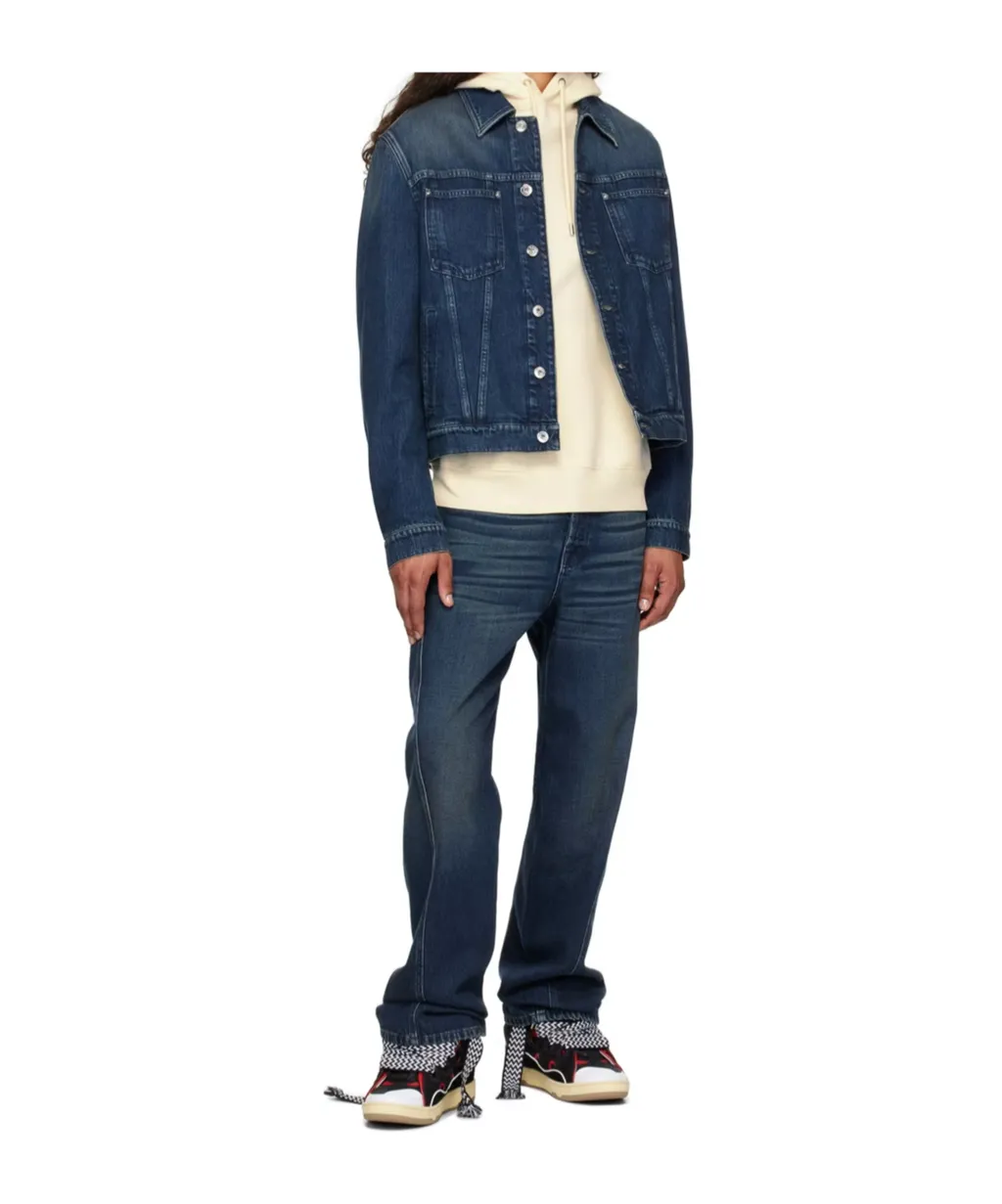 Lapel Long-Sleeved Denim Coat