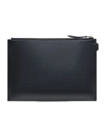 Logo Printed Zipped Clutch Bag