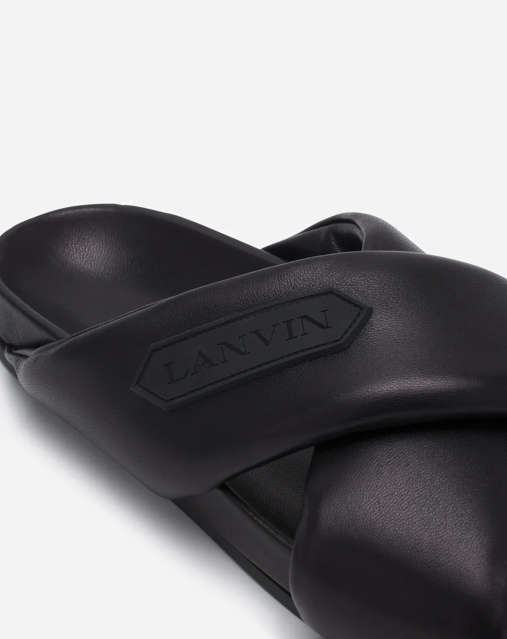 Logo-Appliqué Crossover Leather Slides