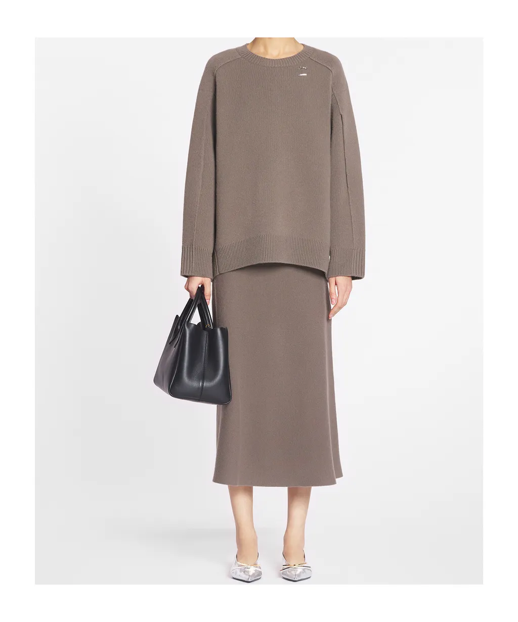 Fine Knitted Flared Midi Skirt