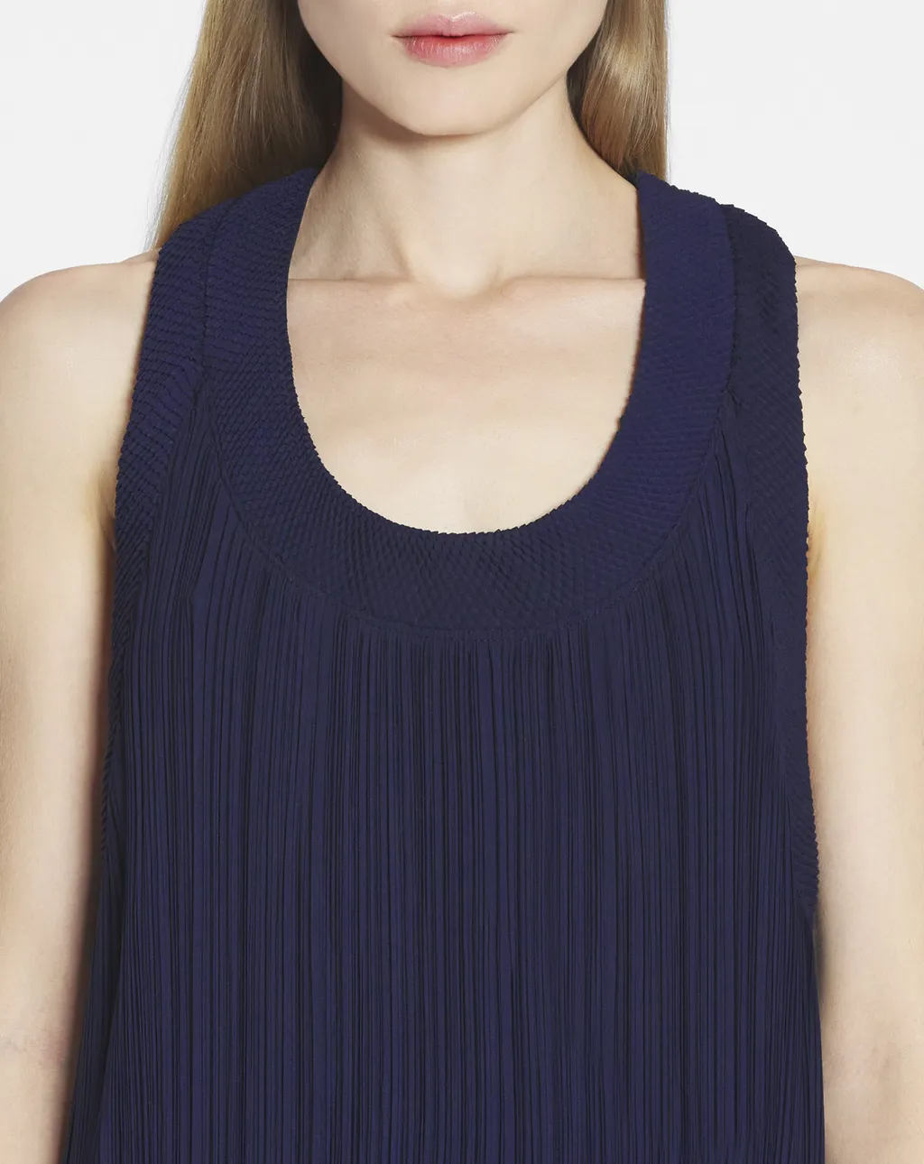 Asymmetric Hem Pleated Midi Dress