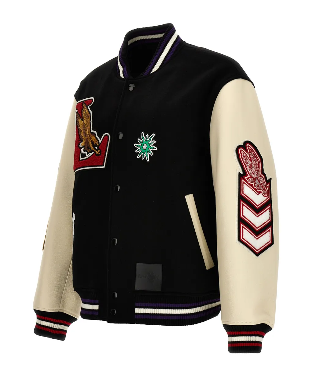 X Future Logo-Patch Varsity Bomber Jacket