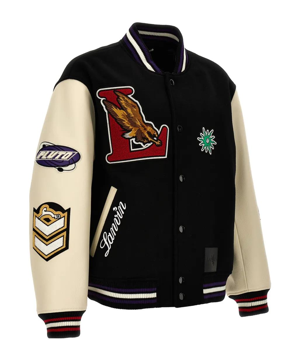 X Future Logo-Patch Varsity Bomber Jacket