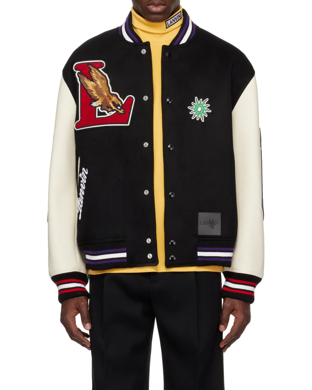X Future Logo-Patch Varsity Bomber Jacket