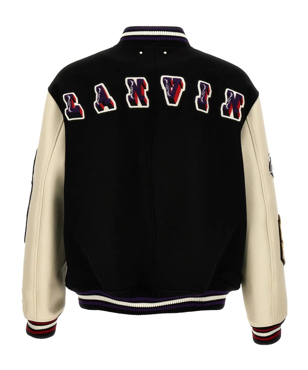 X Future Logo-Patch Varsity Bomber Jacket