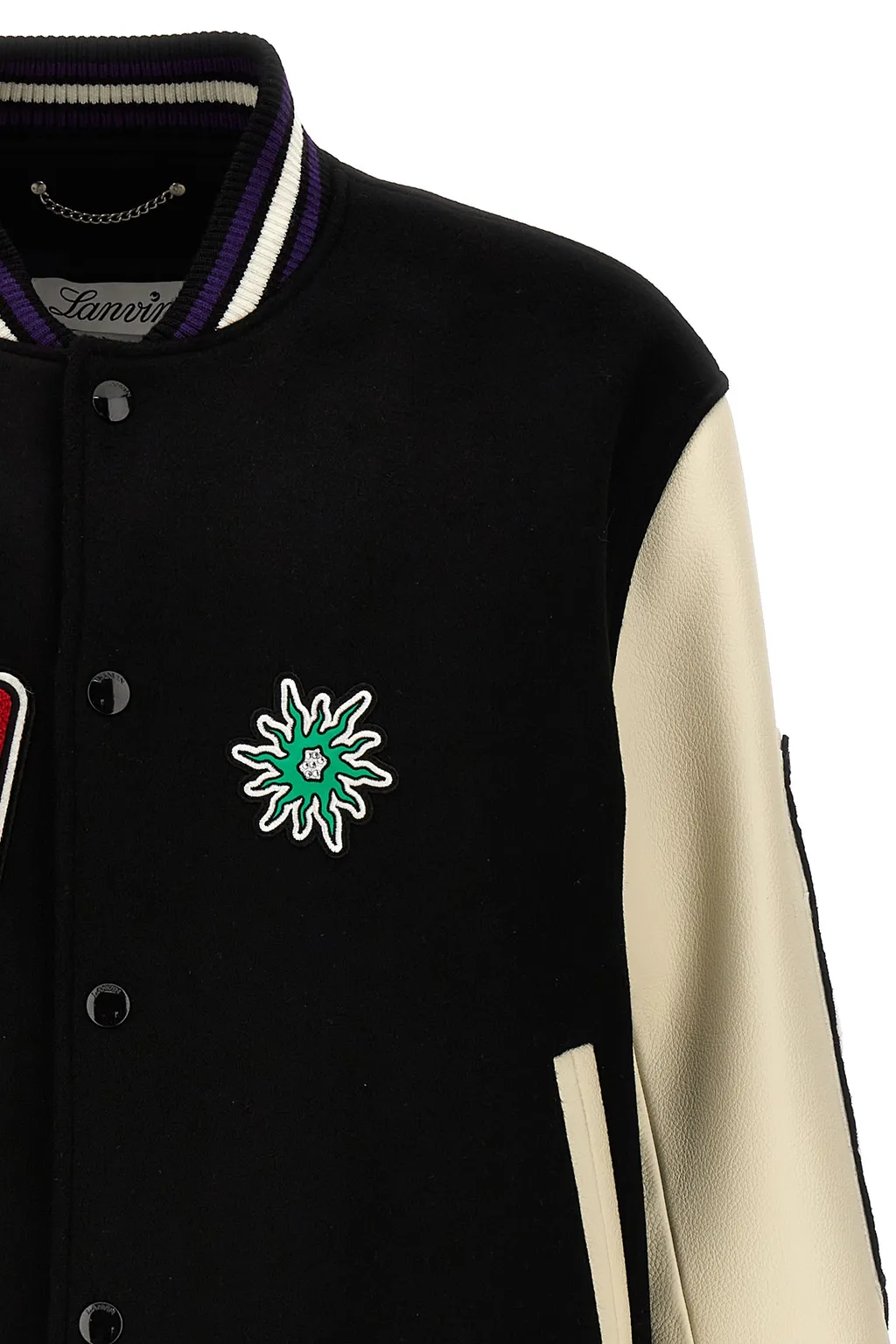 X Future Logo-Patch Varsity Bomber Jacket