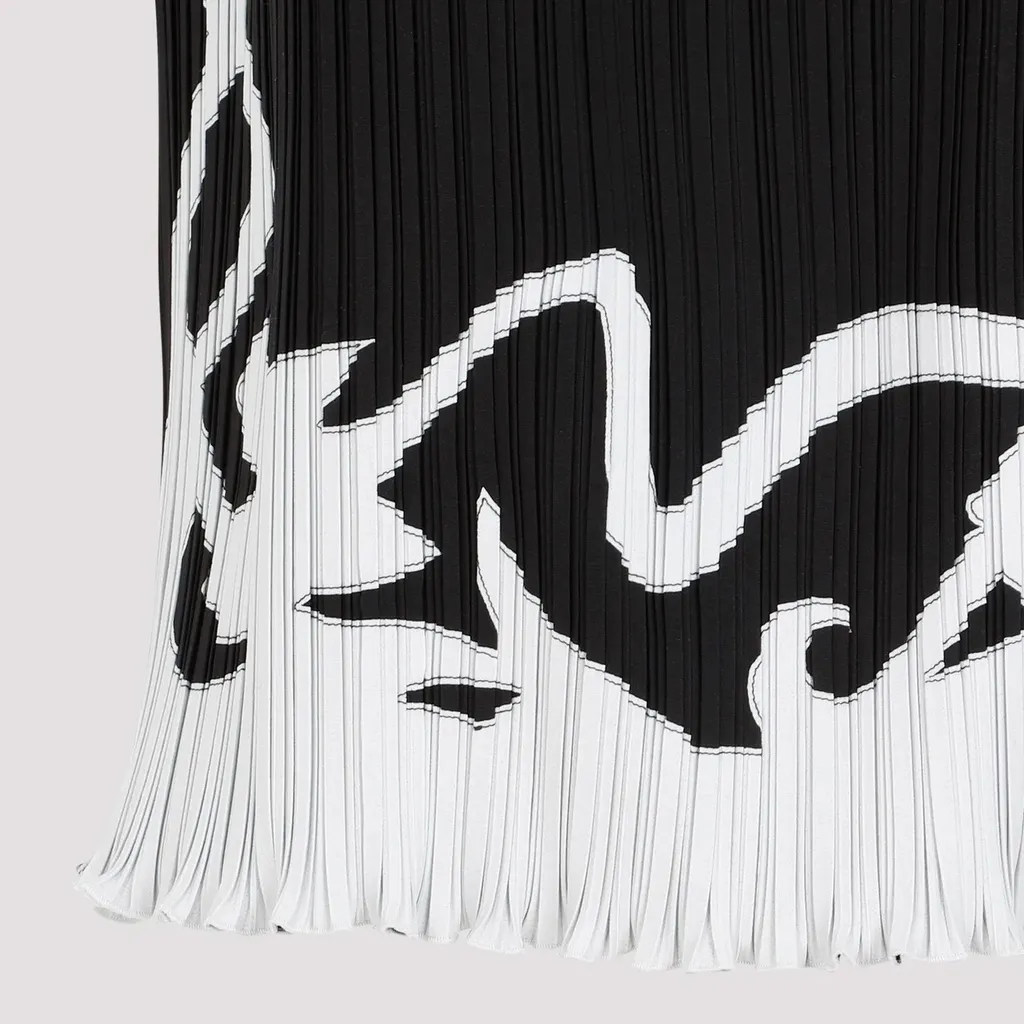 Abstract-Print Pleated Sleeveless Blouse
