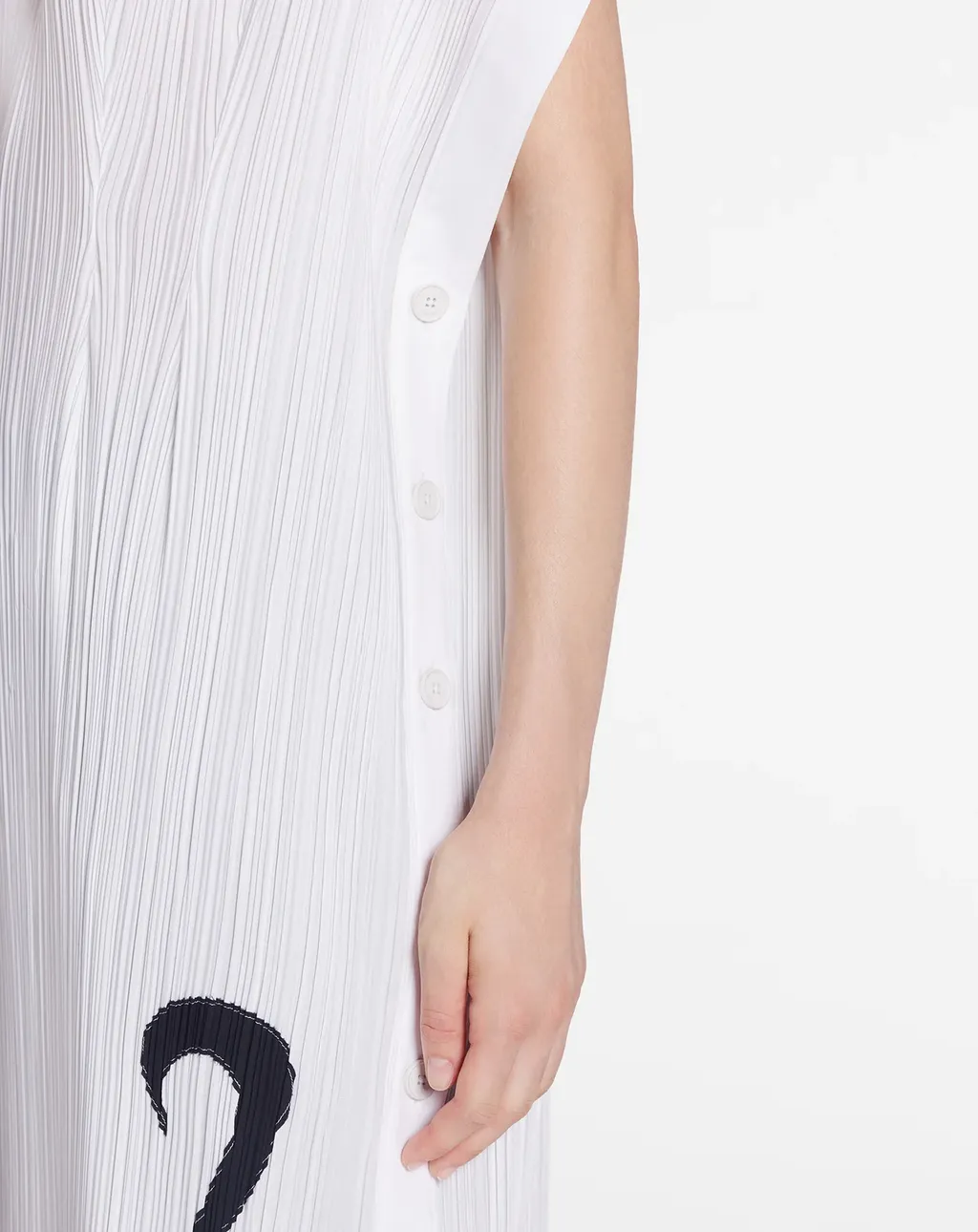 Plissé-Effect Straight Hem Midi Dress