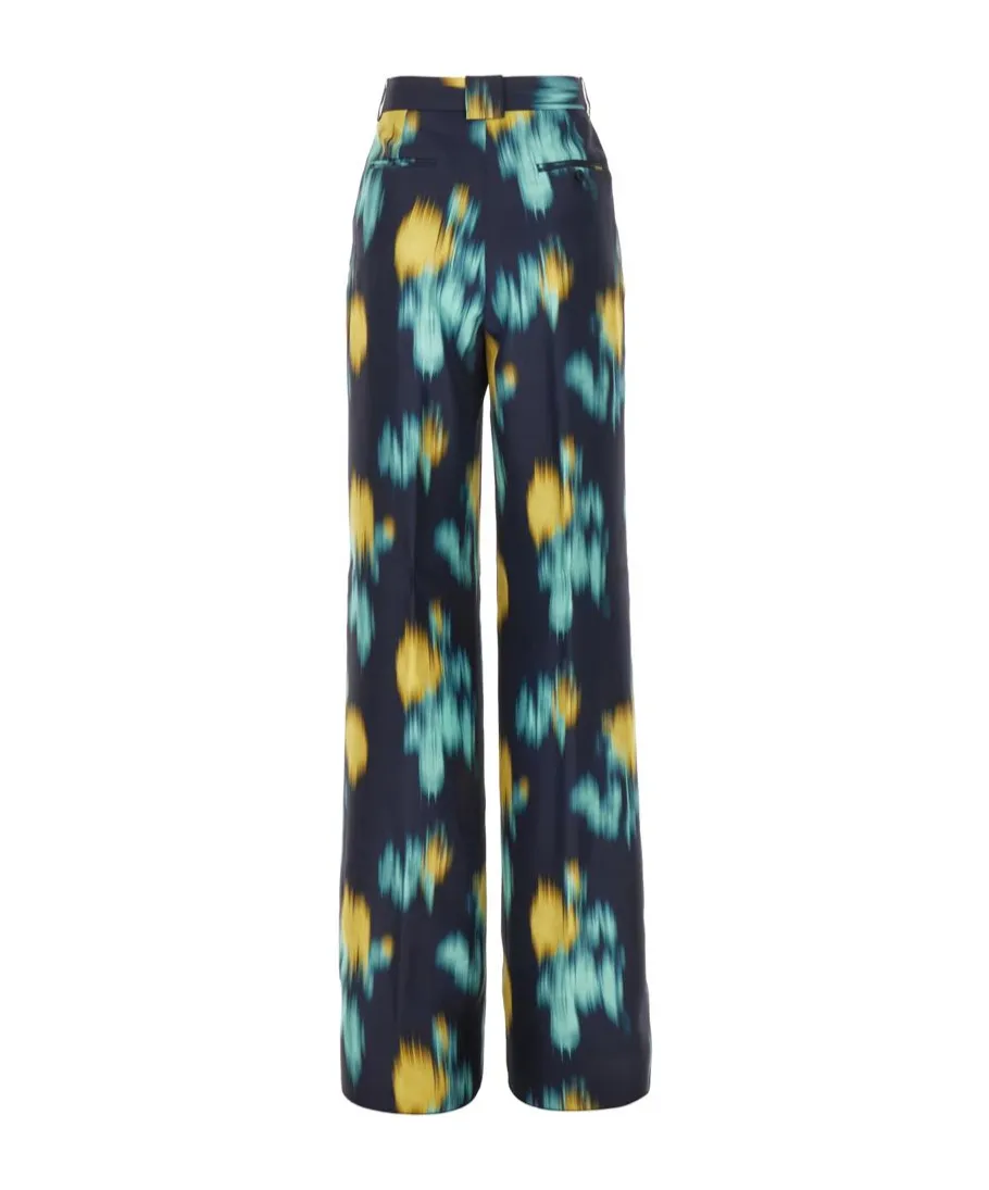 Motif Printed Straight Leg Pants