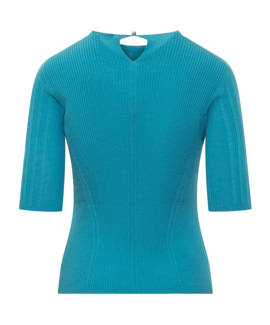 Round-Neck Ribbed Sweater