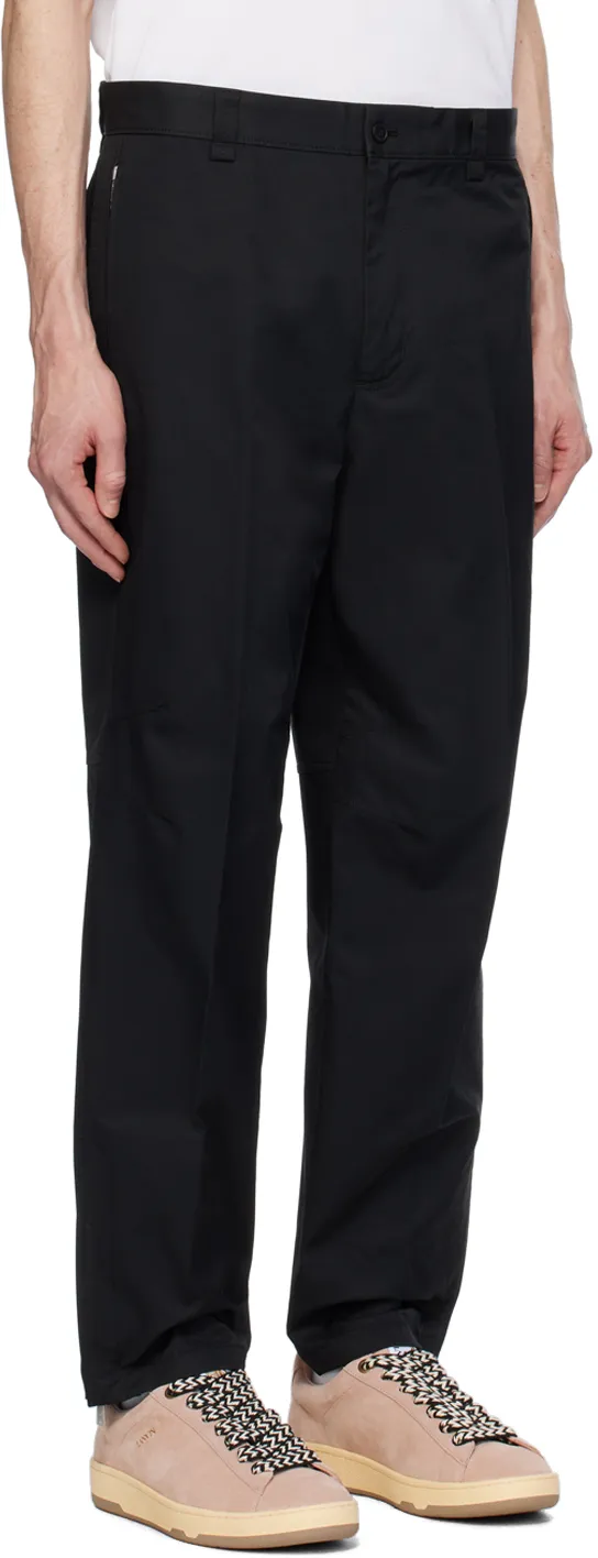 Tapered-Cut Logo Patch Biker Trousers