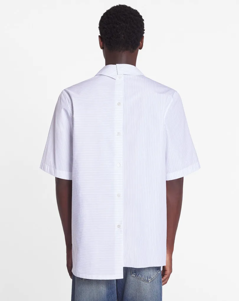 Asymmetric Pinstriped Cotton Shirt