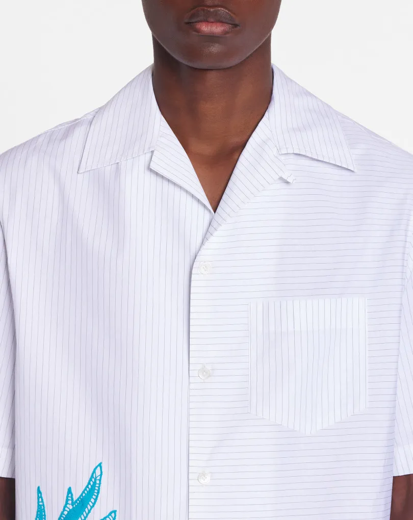 Asymmetric Pinstriped Cotton Shirt