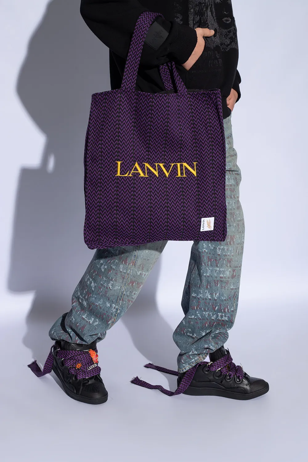 X Future Logo Embroidered Interwoven Tote Bag