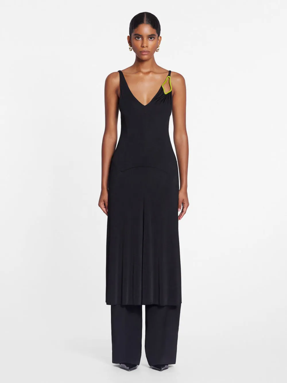 Pleated A-Line Midi Dress