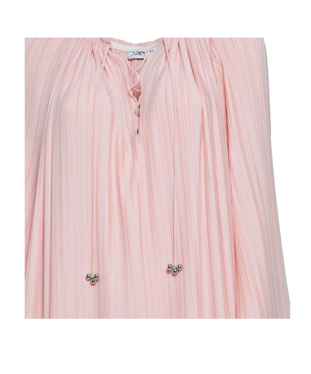 Ruffled Hem Pleated Blouse