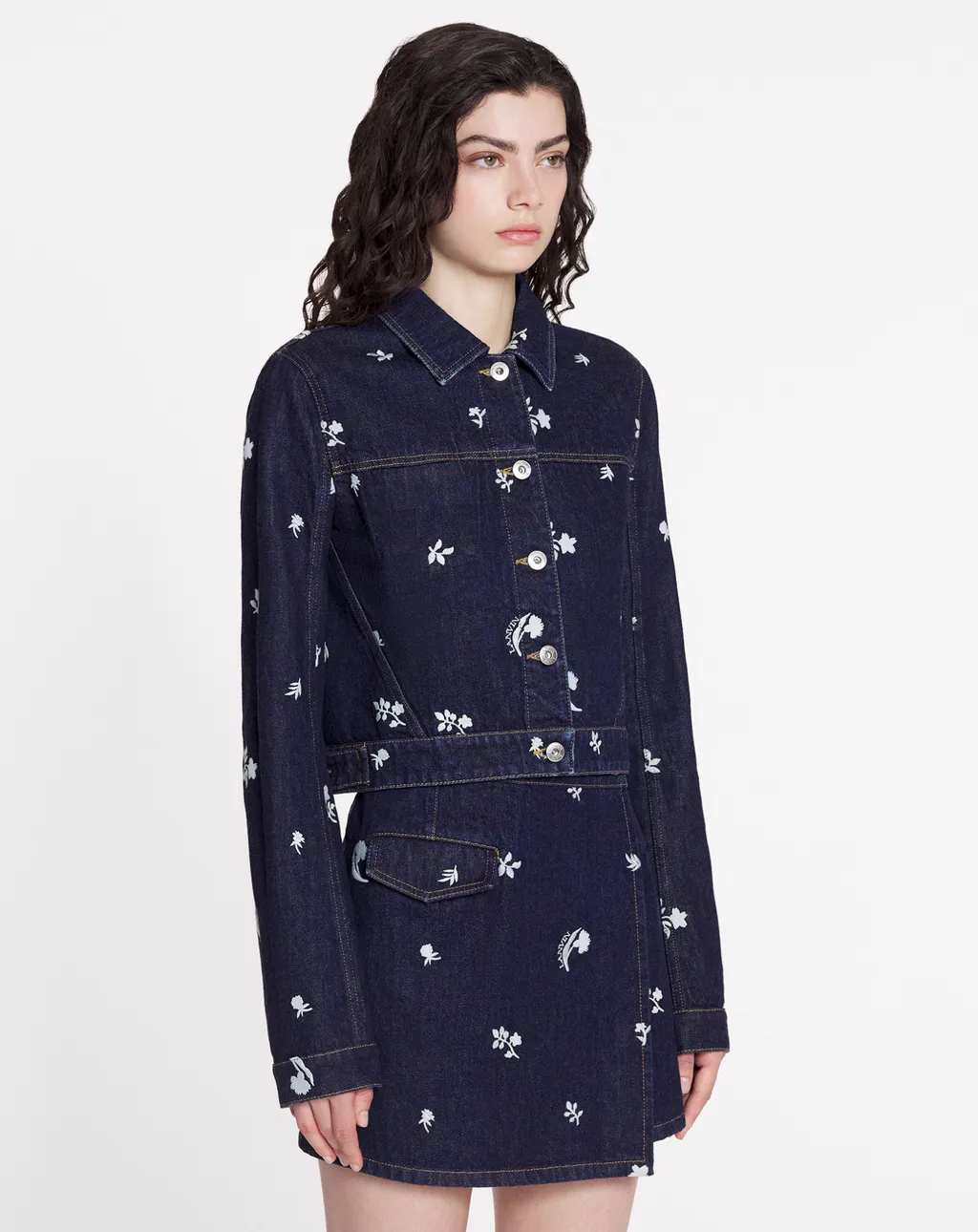 Floral Embroidered Denim Jacket