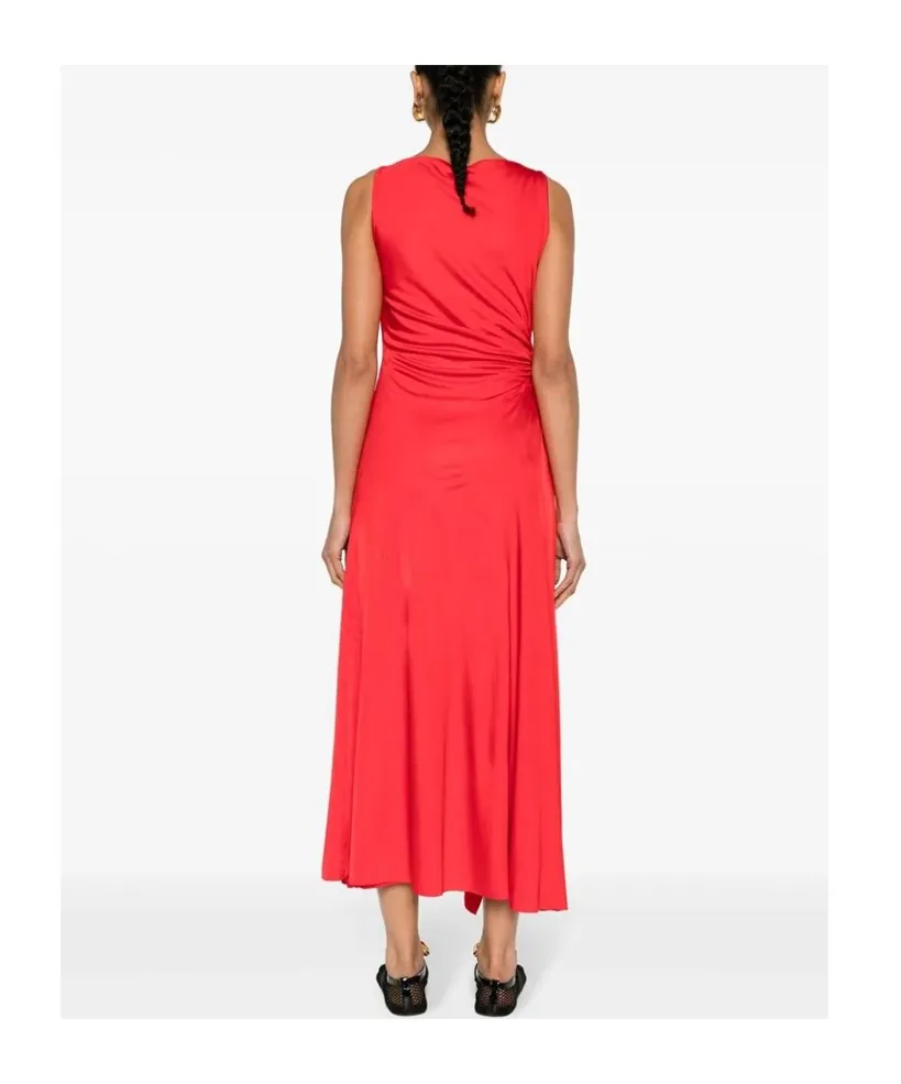 Ruched Detailed Sleeveless Midi Dress