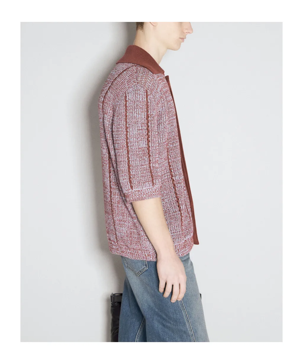 Concealed Button Open-Knit Cardigan