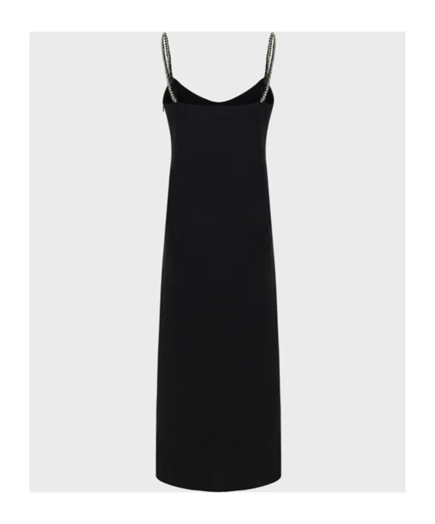 Chain Embellished Strap Midi Dress