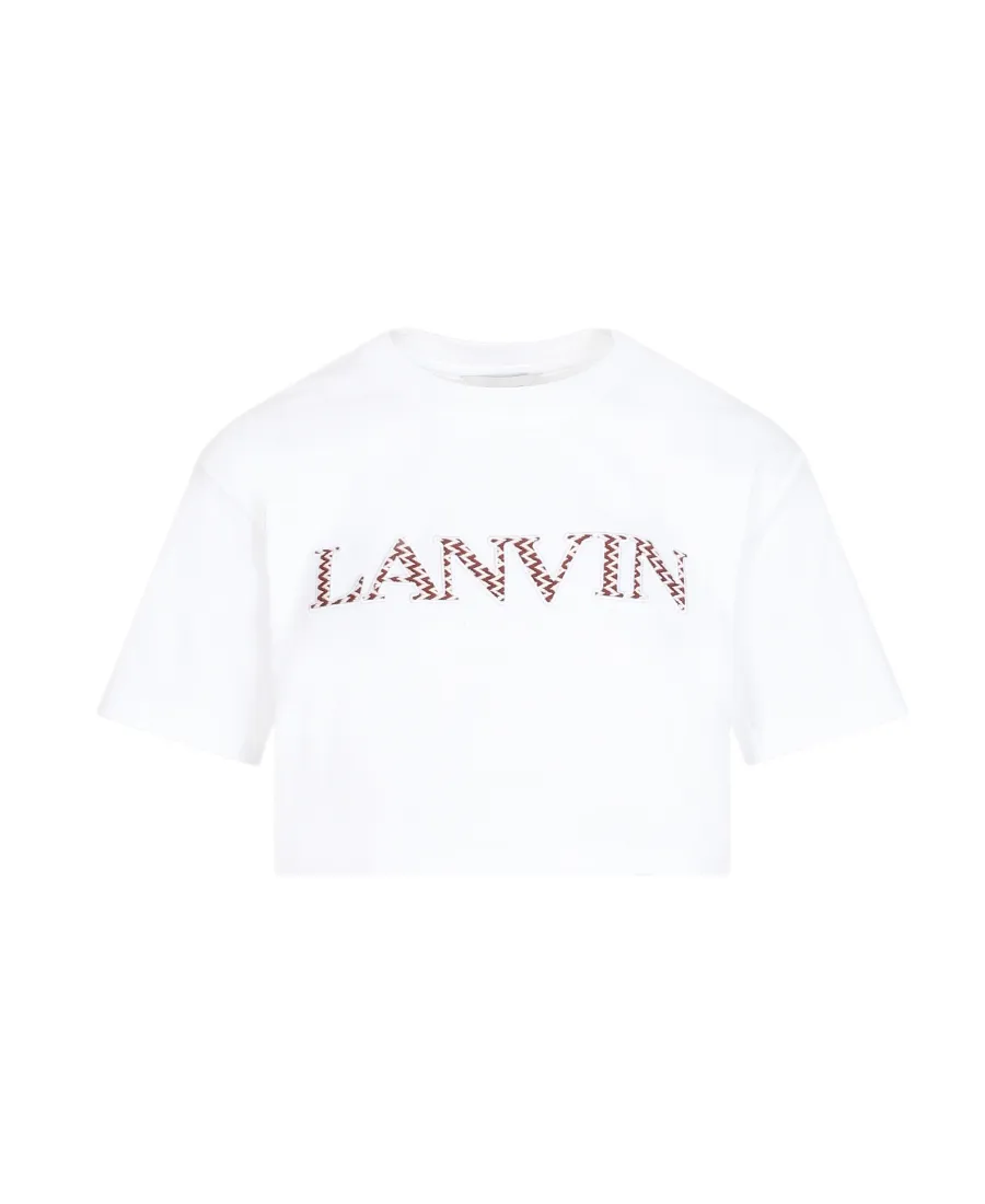 Logo Embroidered Cropped T-Shirt