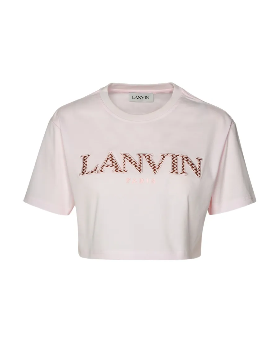 Logo Embroidered Cropped T-Shirt