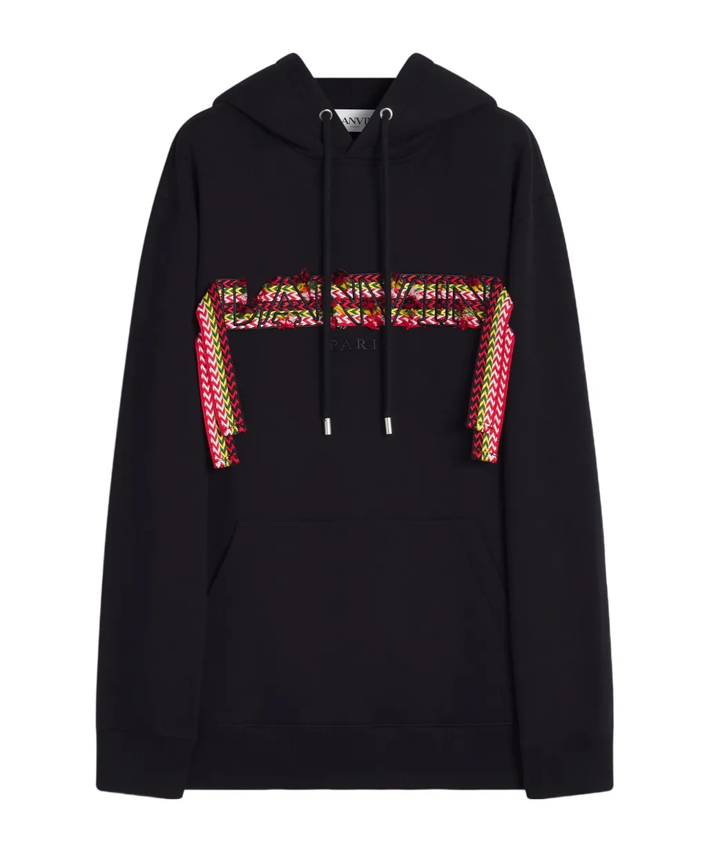 Logo Embroidered Drawstring Hoodie