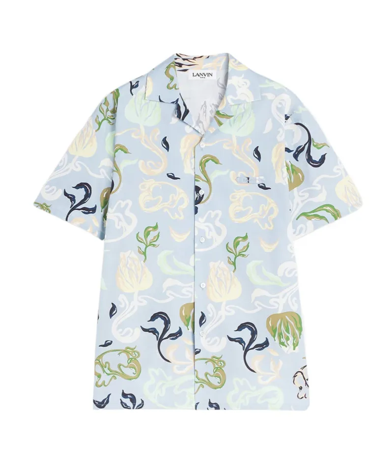 Floral Printed Bowling Shirt
