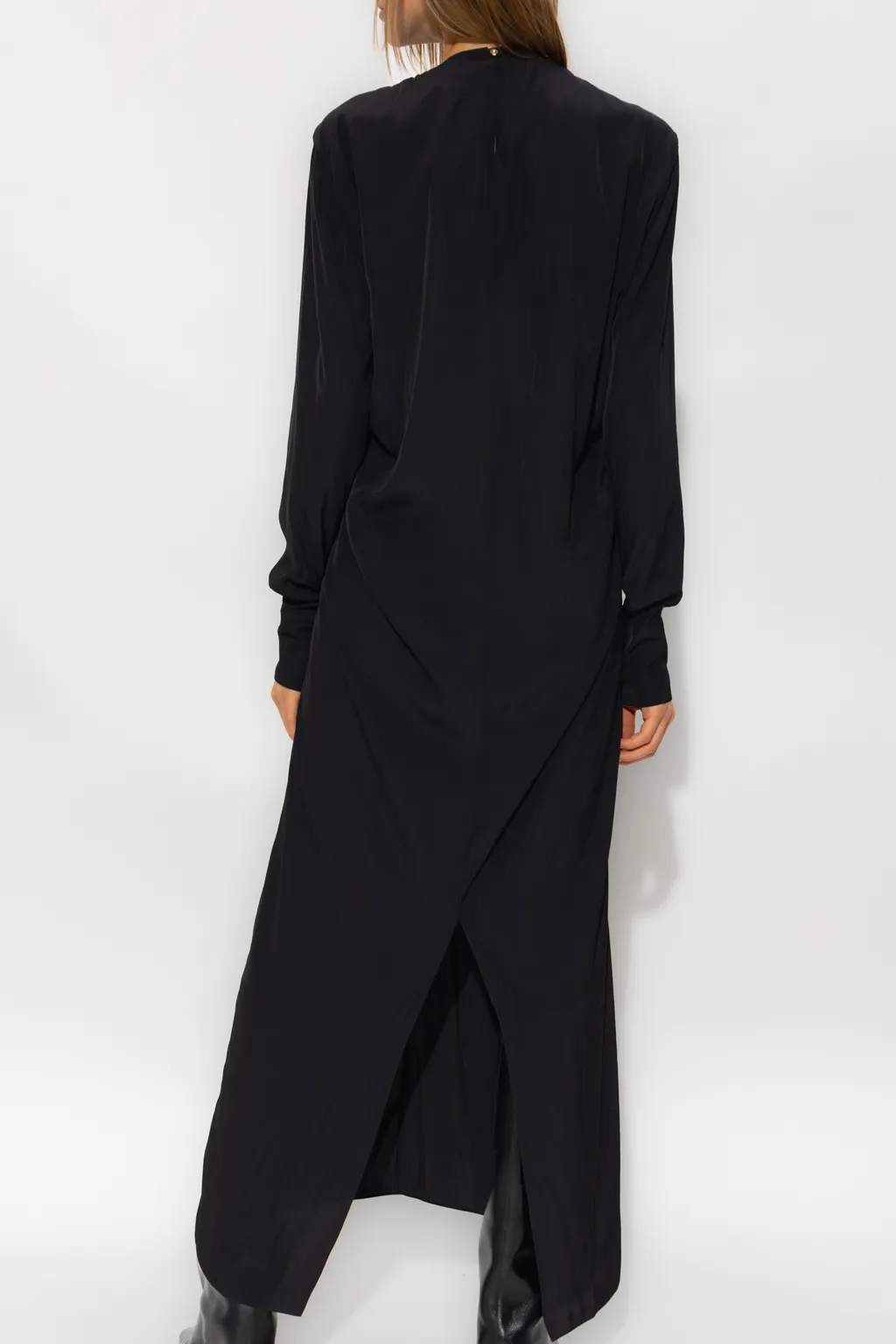 Cut Out Detailed Draped Midi Dress