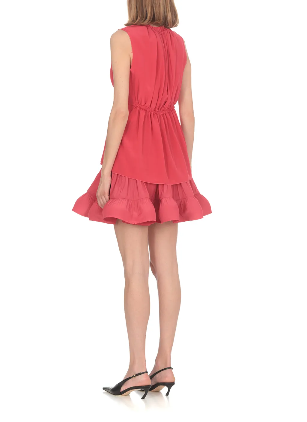 High-Waist Ruffled Flared Mini Skirt
