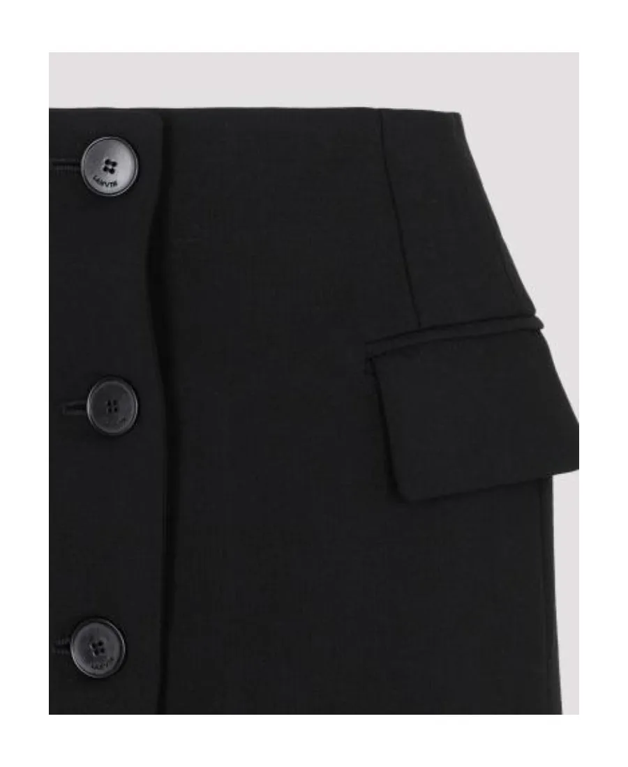 Button-Detailed Tailored Mini Skirt