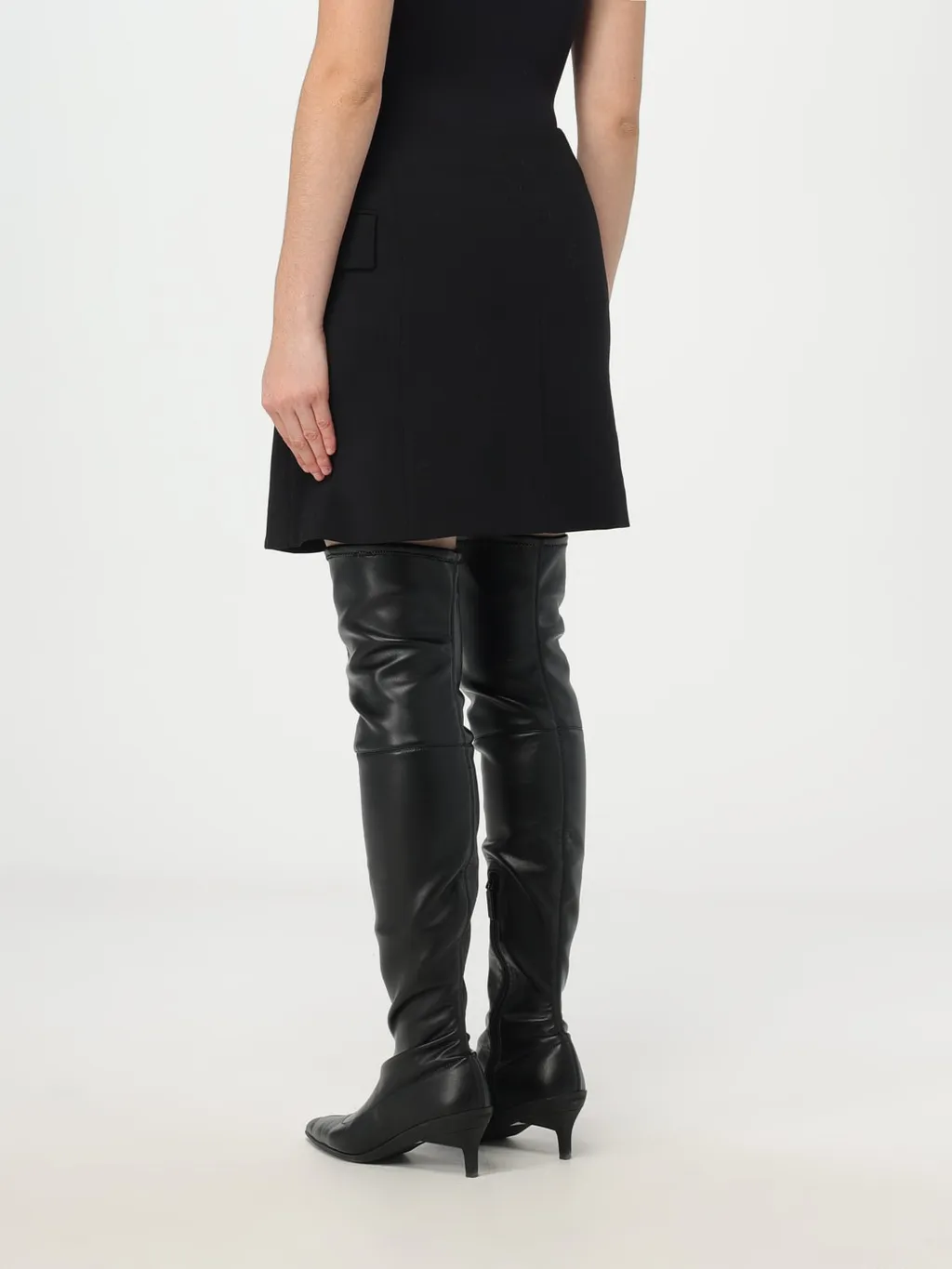 Button-Detailed Tailored Mini Skirt