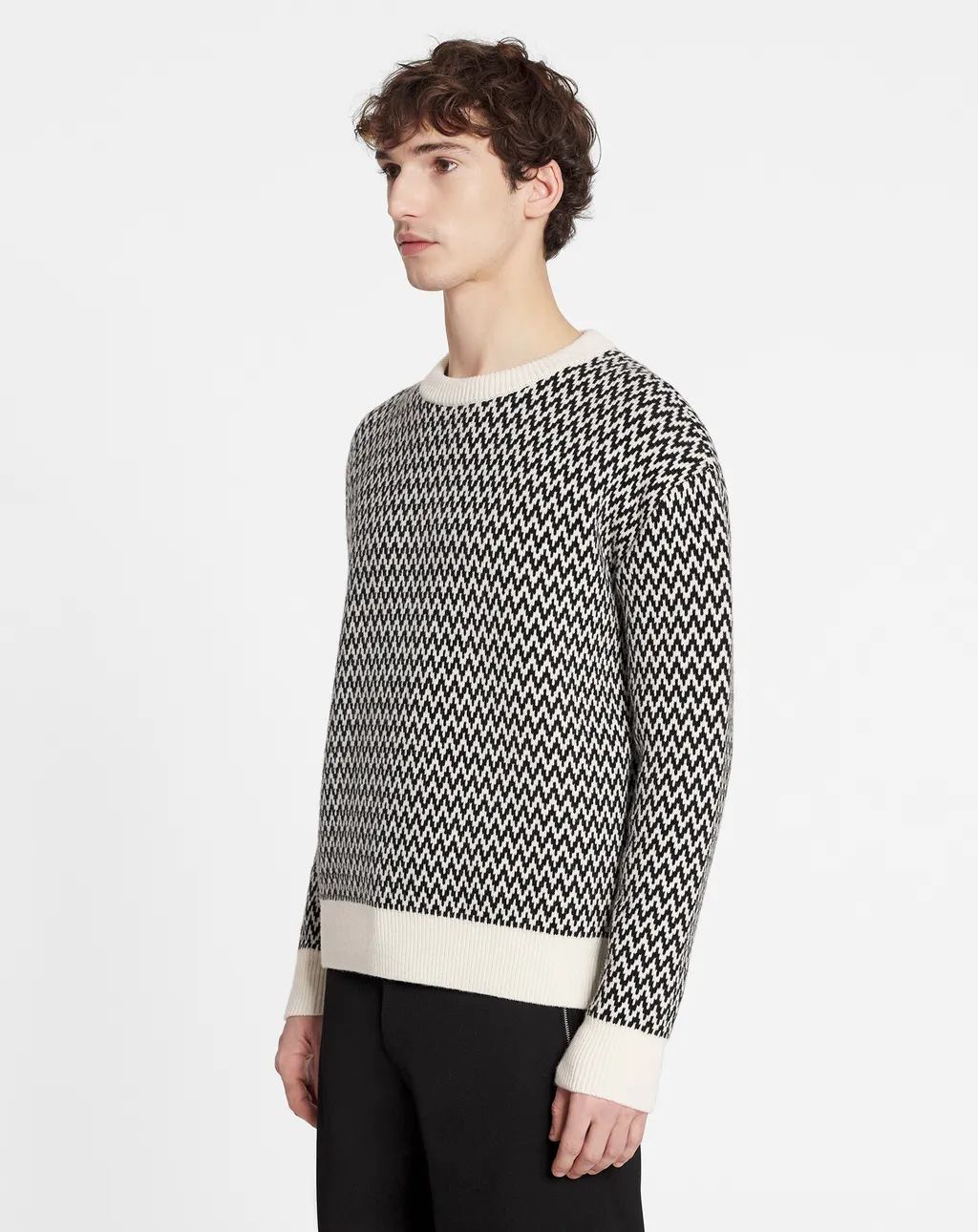 Chevron-Motif Crewneck Jumper